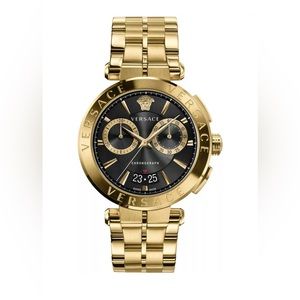 Brand New 	 	
Versace Men's Swiss Chronograph Aion Gold Ion Plated Stainless